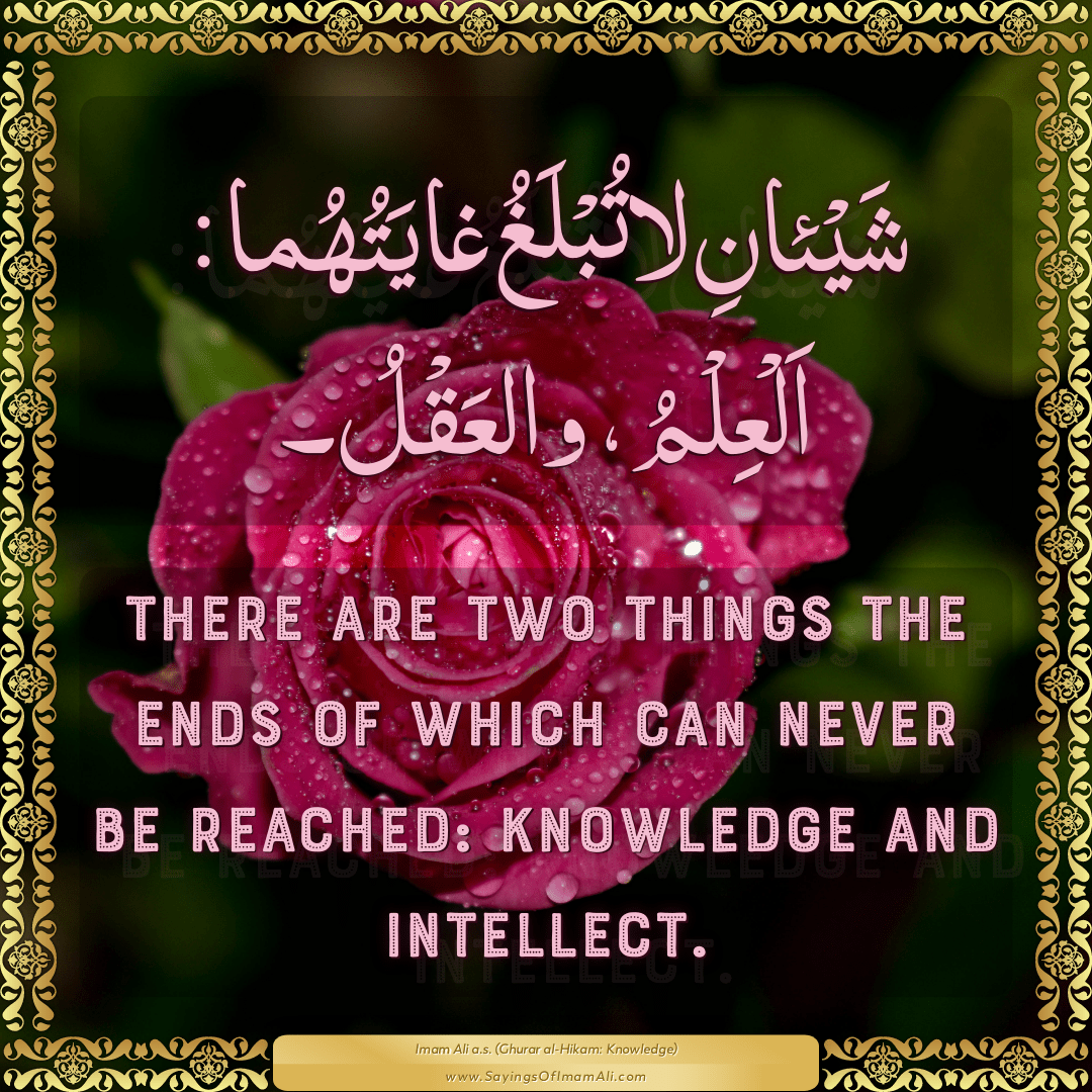 There are two things the ends of which can never be reached: knowledge and...